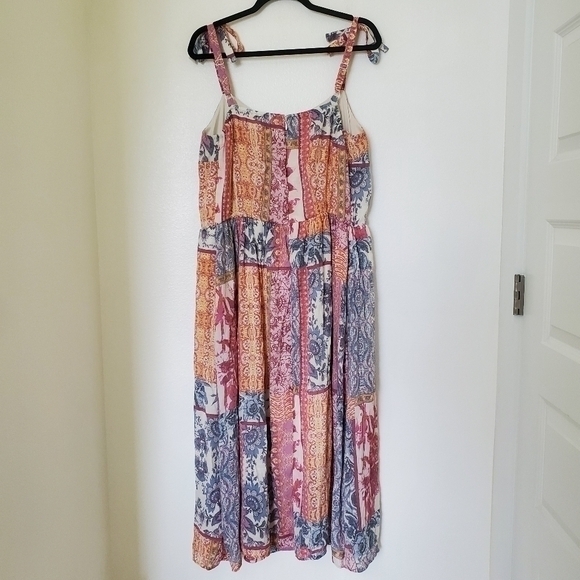 Lane Bryant Multicolor Patchwork Midi Dress - Picture 14 of 16
